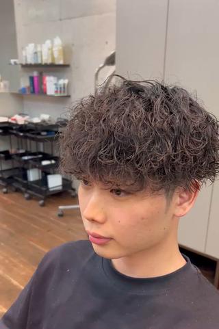 ミディアム パーマ メンズ メンズ特化美容師 /たけしのヘアスタイル