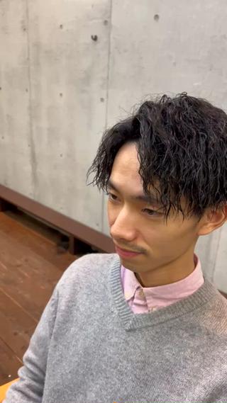 ミディアム パーマ メンズ メンズ特化美容師 /たけしのヘアスタイル