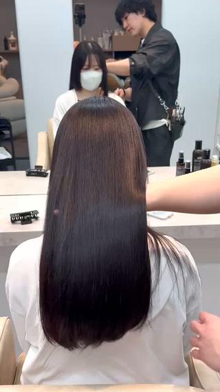 ロング 美髪改善ストレート/ 植村友哉のヘアスタイル