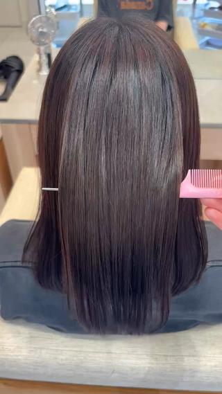 ロング 名駅／艶髪ストレート ／ヘッドスパ／伴怜奈のヘアスタイル