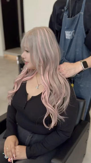 【ご指名を！】気に入ったスタイルは【ブックマーク】!天神/大名/ラピス#エクステ #シールエクステ #髪質改善　#レイヤーカット #ブリーチなし #ダブルカラー #ハイトーン #韓国風 #縮毛矯正 #ブリーチカラー 