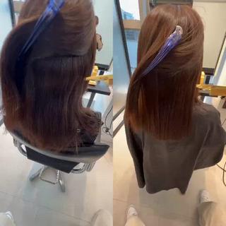 ロング 縮毛矯正　野口 恵のヘアスタイル