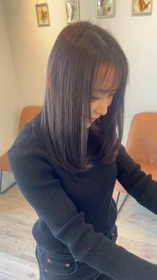 セミロング カラー yunica/鶴田 miyu🍀のヘアスタイル