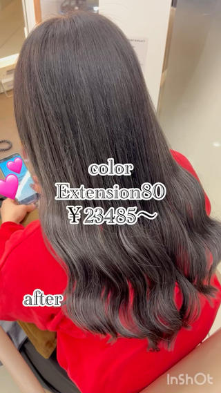
カラーエクステ80本
⁡
色/長さが変わるだけで印象も変わります
お悩みの方はお任せ下さい
⁡
【料金】
カラーエクステ80本 ￥23485〜
⁡
【時間】
月曜日〜金曜日/日曜日8:00〜17:00まで
※土曜日はご案内不可です
⁡
 
