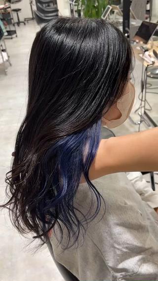 艶ネイビーブルー
ブリーチ1回 