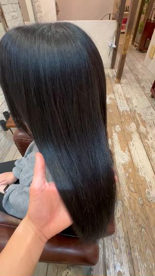 ロング カラー パーマ YUU Belle 新宿のヘアスタイル