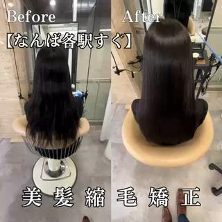 ロング tronc所属・美髪"縮毛矯正" 別所レイヤ【なんば】のヘアスタイル