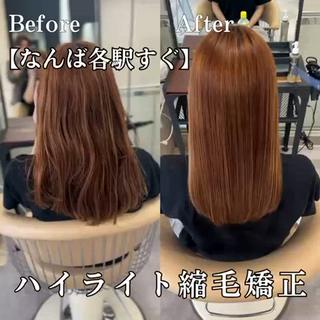 ロング tronc所属・美髪"縮毛矯正" 別所レイヤ【なんば】のヘアスタイル