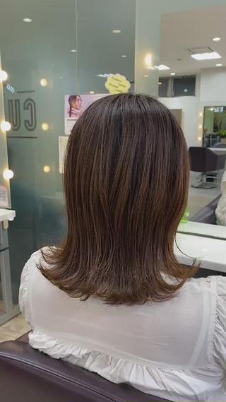 ミディアム 髪質改善/白髪ぼかし SHIONのヘアスタイル