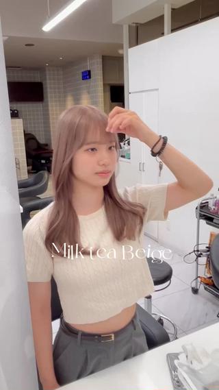 カラー 透明感ベージュ🤎 ナチュラルレイヤーのヘアスタイル