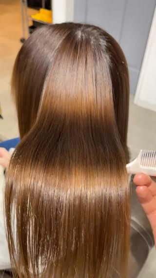 ミディアム カラー 暖色 艶カラー/ 蒔田 爽真のヘアスタイル