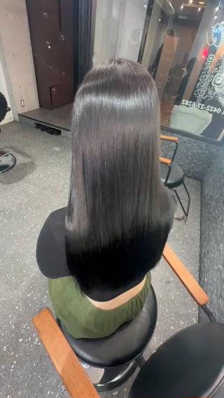 ロング カラー パーマ 髪質改善⭐️縮毛矯正 中野⭐️Rinaのヘアスタイル