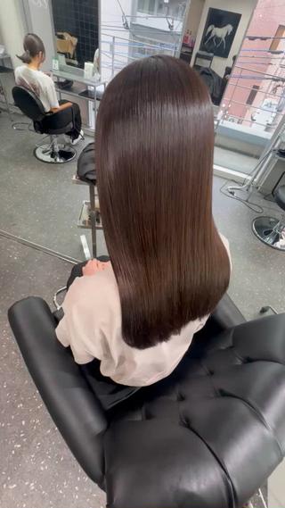 ロング カラー パーマ 髪質改善⭐️縮毛矯正 中野⭐️Rinaのヘアスタイル