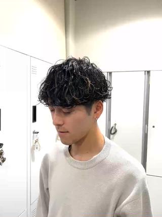 波巻きスパイラルパーマ＋メッシュ＋カット 