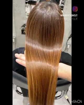 ロング ドライ カット✂️髪質改善のヘアスタイル