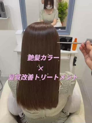 艶髪髪質改善セットで毛先まで光を反射する髪質に 