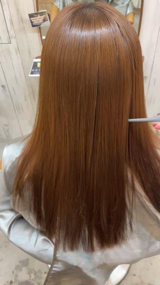 ロング カラー ボブ縮毛矯正 韓国レイヤーRINAのヘアスタイル