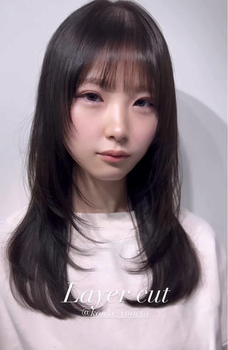 ミディアム カラー 🎀レイヤー×透明感 ×髪質改善🎀米田のヘアスタイル