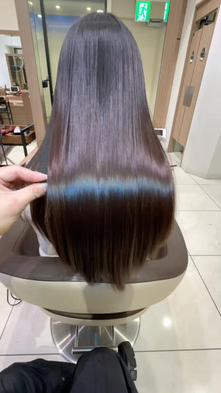 ロング パーマ 学割 悟 韓国風艶髪縮毛矯正のヘアスタイル