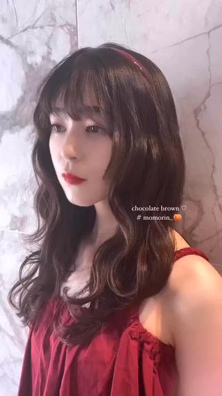 セミロング カラー ヘアアレンジ momochan🍑 やわらかいボブ♡のヘアスタイル