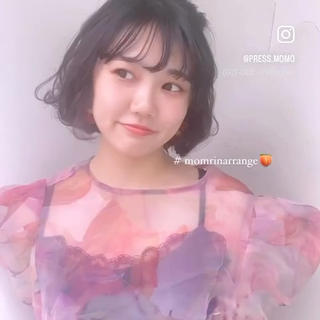 ショート ヘアアレンジ momochan🍑 やわらかいボブ♡のヘアスタイル