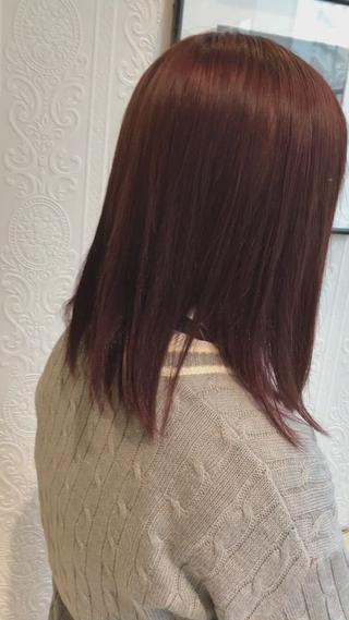 ミディアム カラー 🍀富久 永梨🧸のヘアスタイル