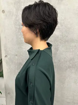 ショート パーマ ボブ/ゆるふわ ボブパーマ/とういのヘアスタイル