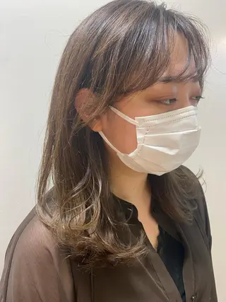セミロング カラー ヘアアレンジ メンズ キッズ ネイル マツエク・マツパ 透明感カラー🤎 ゆりのヘアスタイル