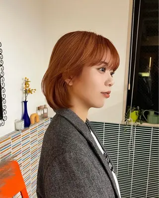 ショート カラー ヘアアレンジ 縮毛矯正履歴からの ブリーチ /mamiのヘアスタイル