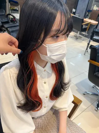 ロング カラー ヘアアレンジ メンズ キッズ ネイル マツエク・マツパ アイブロウ 透明感カラー🤎 ゆりのヘアスタイル