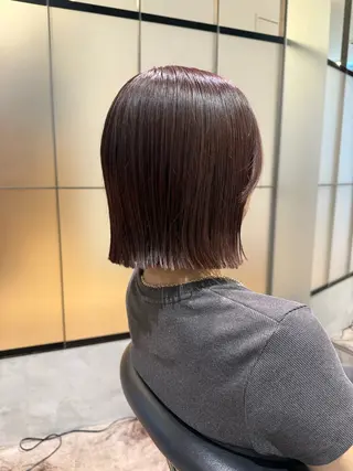 ミディアム 須藤 優真 切りっぱなしボブのヘアスタイル