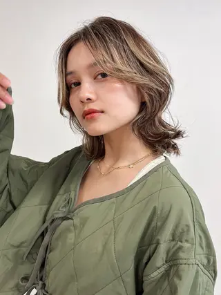 ミディアム カラー ヘアアレンジ BASSA 石神井公園店のヘアスタイル