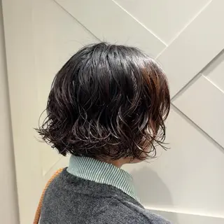 ミディアム パーマ 横浜パーマ🌐ボブ✨ 暖色カラーもえかのヘアスタイル