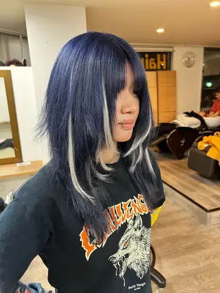 セミロング 艶カラー🫧/シール エクステRYOKAのヘアスタイル