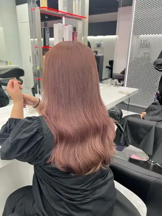 セミロング カラー 💖似合わせカラー レイヤー💖縮毛矯正のヘアスタイル