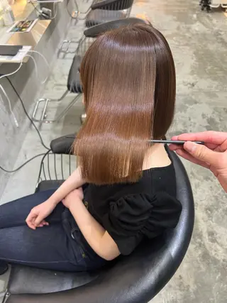 ショート 縮毛矯正×艶髪カラー 髪質改善/三ツ木のヘアスタイル