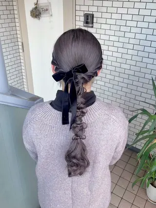 ロング ヘアアレンジ 参列♡デートゆるふわ ヘアメイク🎀みゆうのヘアスタイル