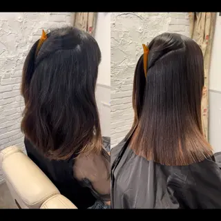 ミディアム SHIN/レイヤー カット×クロスパーマのヘアスタイル