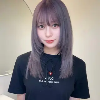 ロング カラー ヘアアレンジ 透け感ベージュ🤎 韓国ヘアtakutoのヘアスタイル