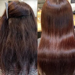 ロング カラー パーマ 美髪矯正 🌈髪質改善 山下のヘアスタイル