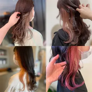 セミロング カラー 蓮田 好良のヘアスタイル