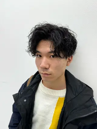 ショート カラー パーマ ヘアアレンジ メンズ 仕上がり満足度No. 1🔥BLUCK🔥のヘアスタイル