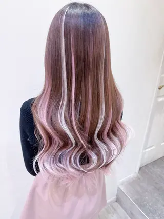 セミロング 横浜🍒ルーツカラー エクステ／RIEのヘアスタイル