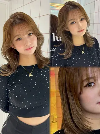ミディアム 色気レイヤースタイル 洒落色気ヘアマサトのヘアスタイル
