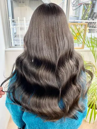ロング カラー パーマ ヘアアレンジ メンズ キッズ ネイル マツエク・マツパ アイブロウ 韓国風×透明感カラー 髪質改善オタベシンヤのヘアスタイル