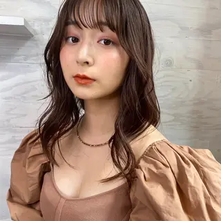 ミディアム 🪭risa 暖色/レイヤー🪭のヘアスタイル