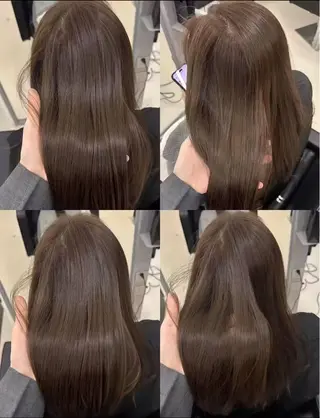 カラー 韓国風レイヤーカラー ライムのヘアスタイル