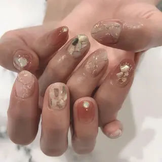 ロング カラー ヘアアレンジ キッズ ネイル マツエク・マツパ 福田 加奈のネイルデザイン