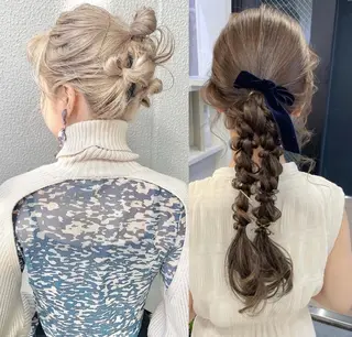 セミロング ヘアアレンジ 透明感style 🌿 ASUKAのヘアスタイル