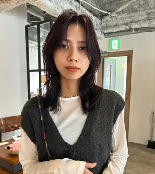 セミロング カラー ヘアアレンジ 🎀suzuna 透明感colorのヘアスタイル